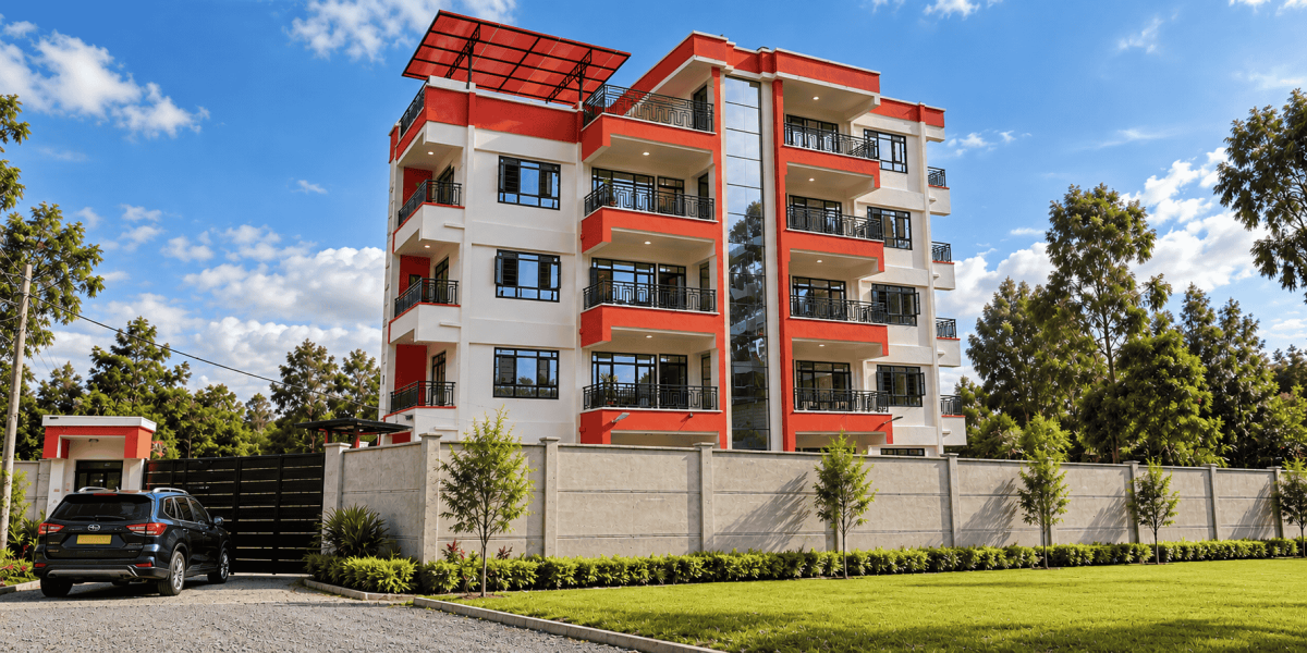 Modern Apartment Building with Landscaped Entrance - Kingdom Precast Solutions