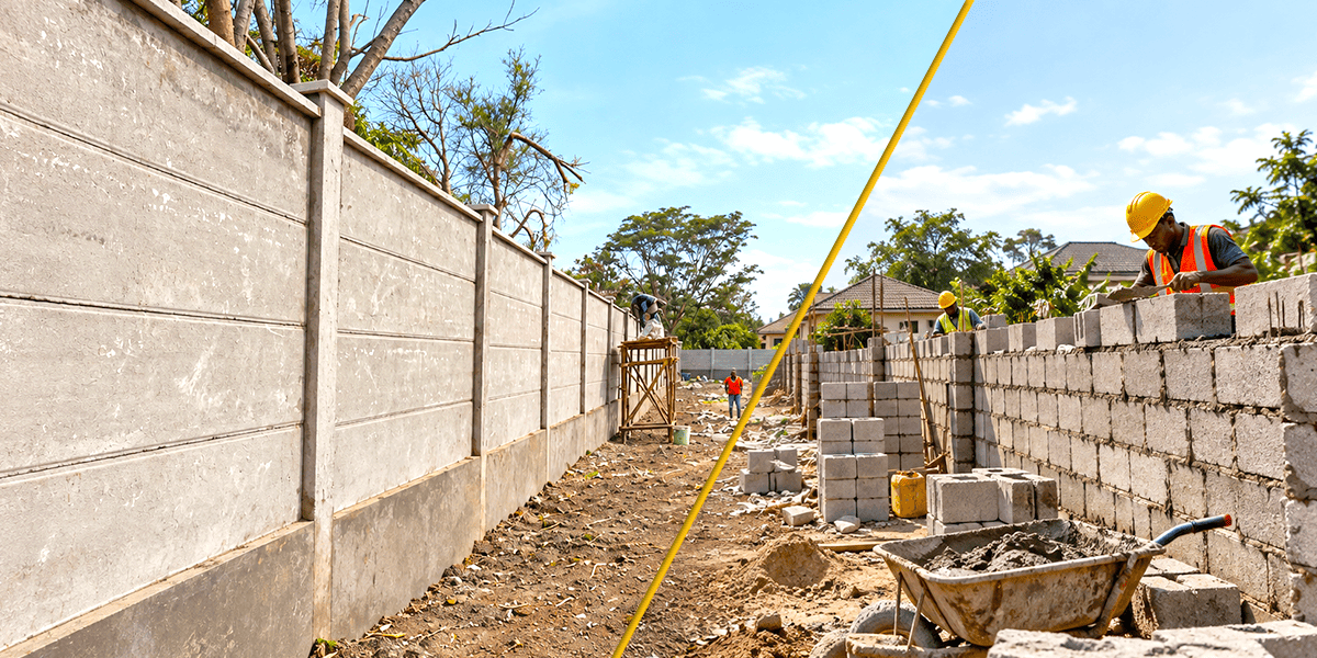 Image showing visual comparison between Brick wall and Precast Wall Panels wall.